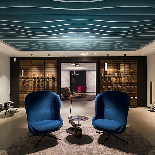 Akustikdecke im Zesy Rothenburg. Realisiert durch Röösli Funktionsdecken.